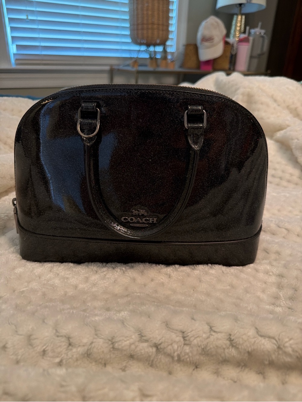 Coach Black Patent Dome Satchel